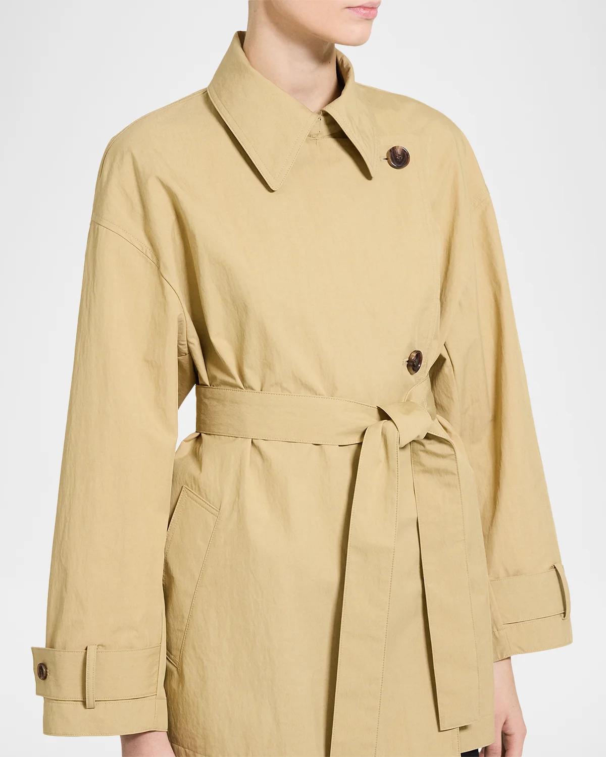 Cropped Double-Breasted Trench Coat - thumbnail 5