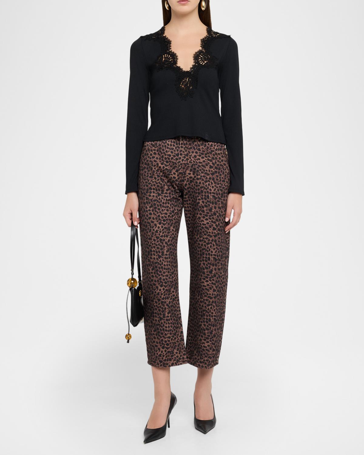 Cobel Leopard Barrel-Leg Jeans - thumbnail 2