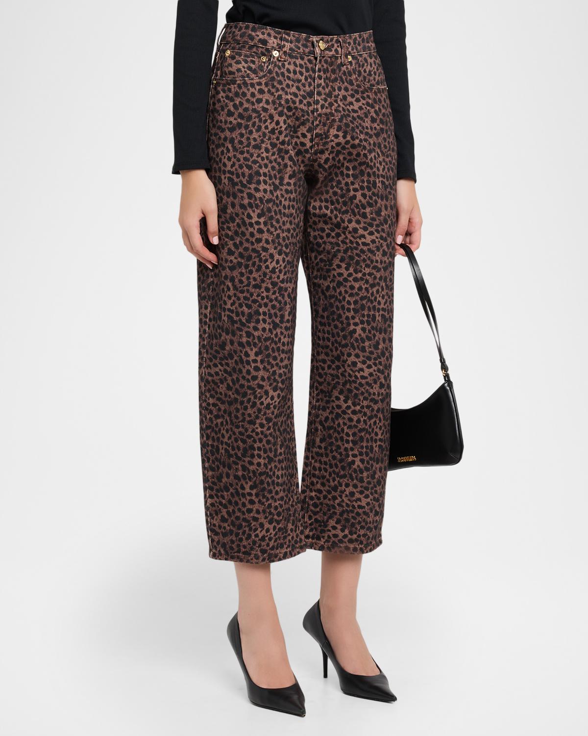 Cobel Leopard Barrel-Leg Jeans - thumbnail 4