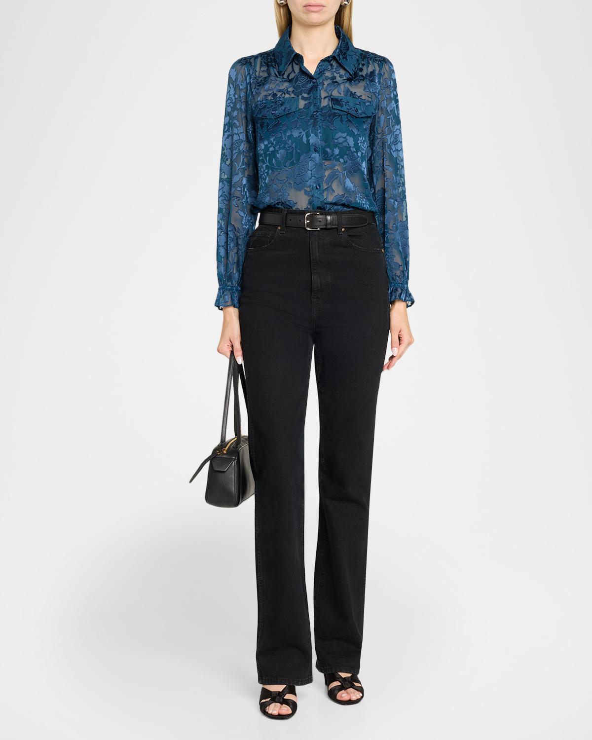 Priya Floral Burnout Shirt - thumbnail 2