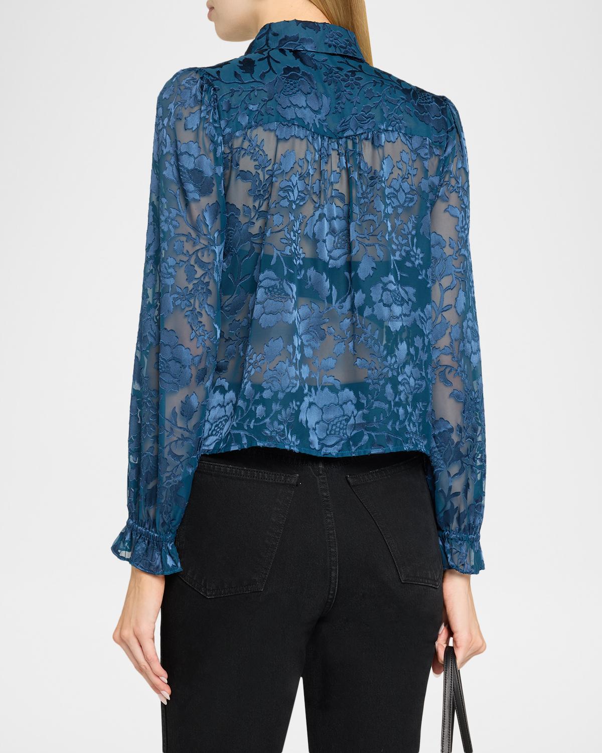 Priya Floral Burnout Shirt - thumbnail 3