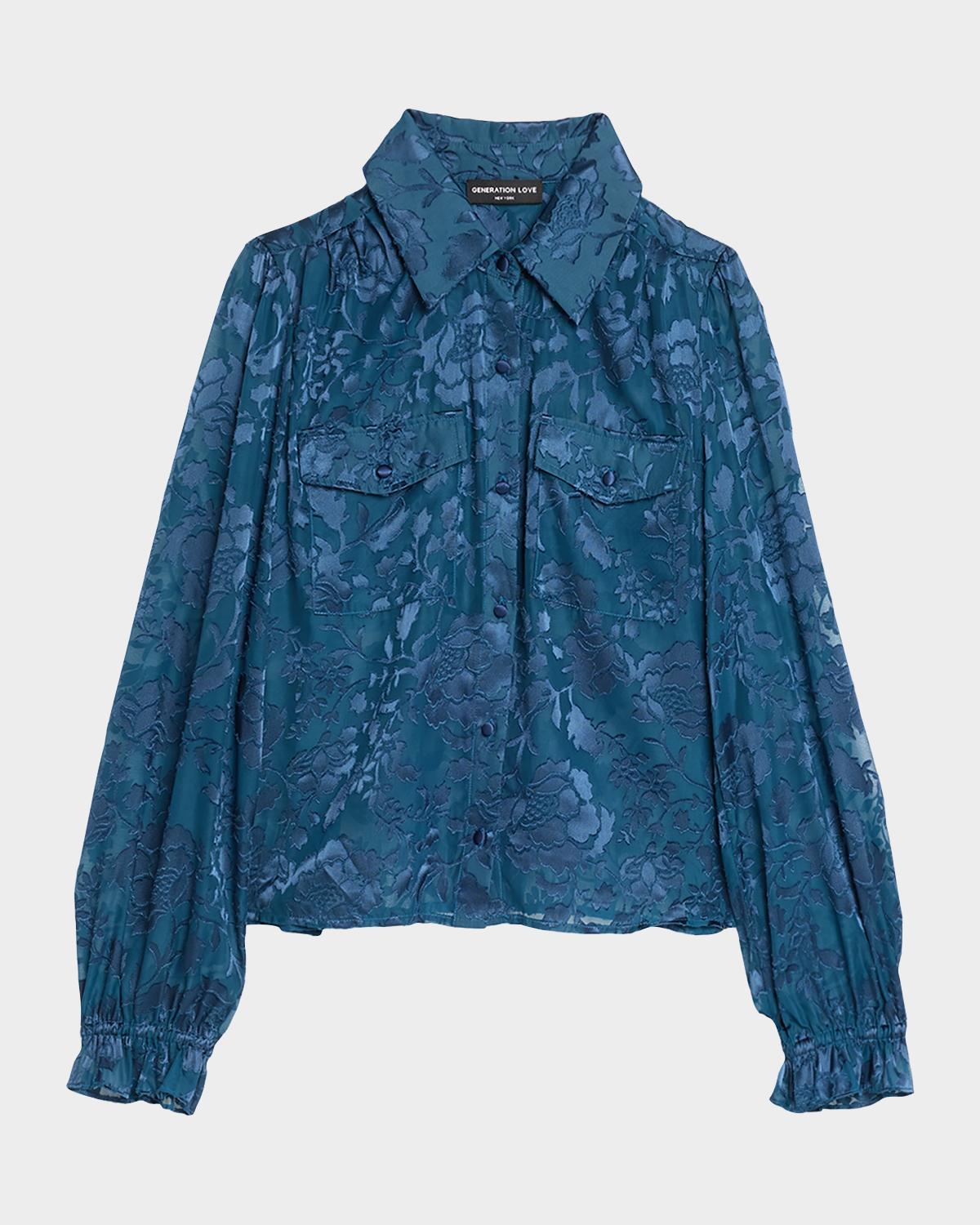 Priya Floral Burnout Shirt