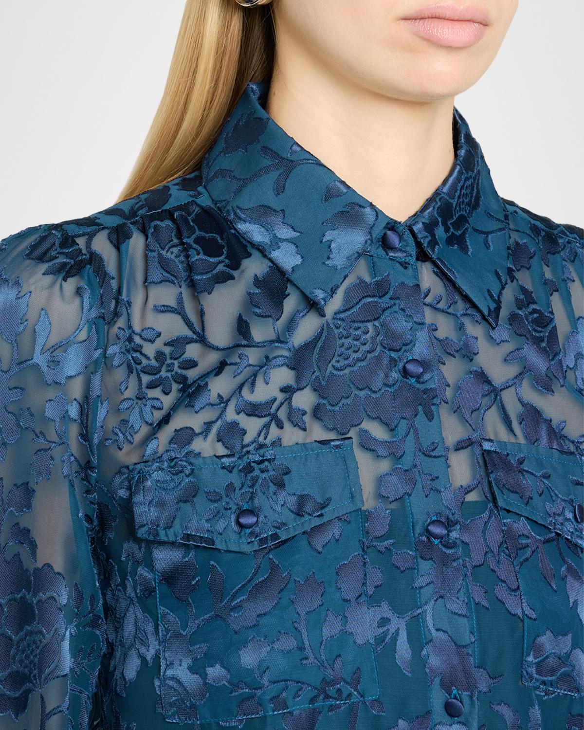 Priya Floral Burnout Shirt - thumbnail 5