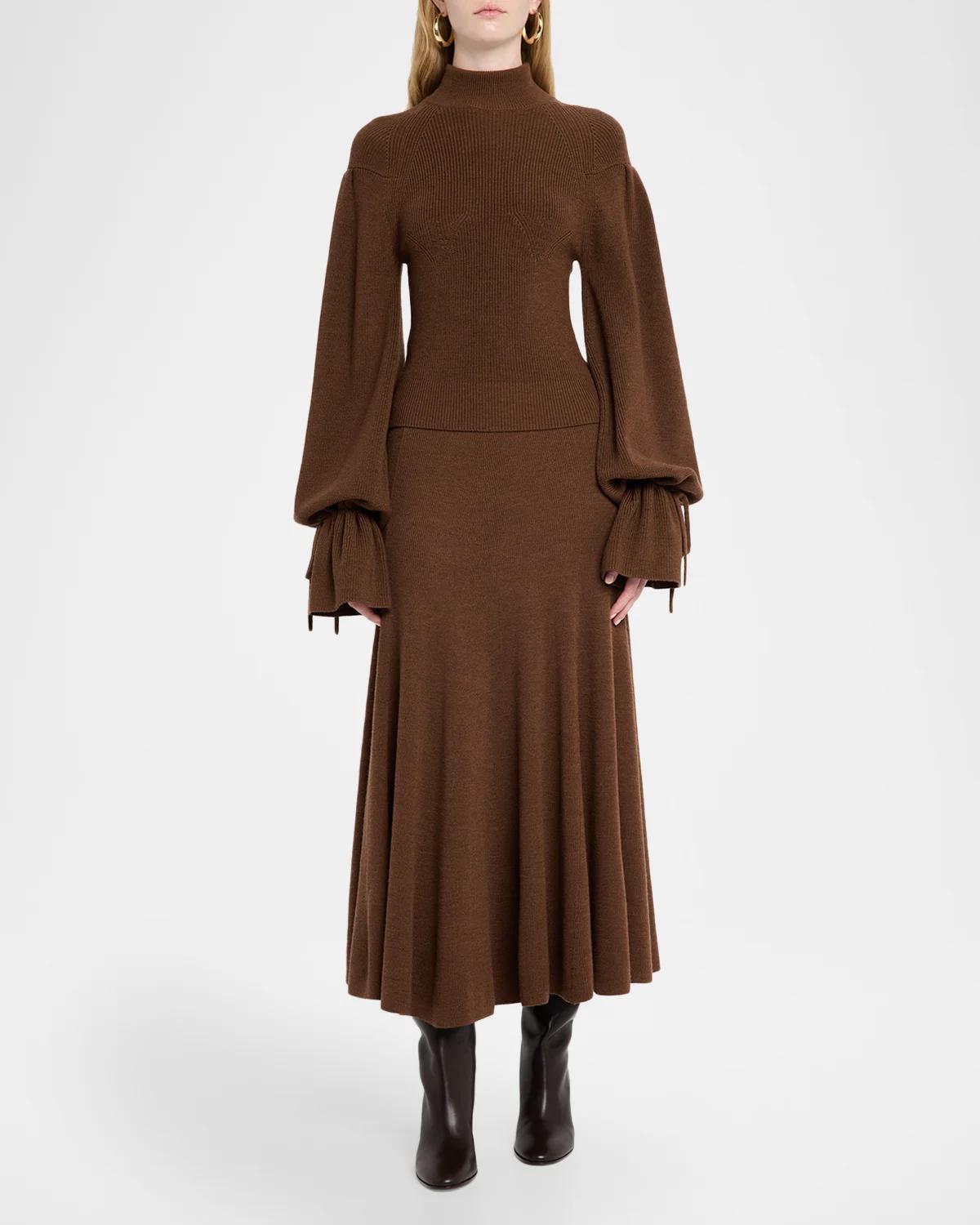 Camille Tie-Cuff Ribbed Sweater - thumbnail 2