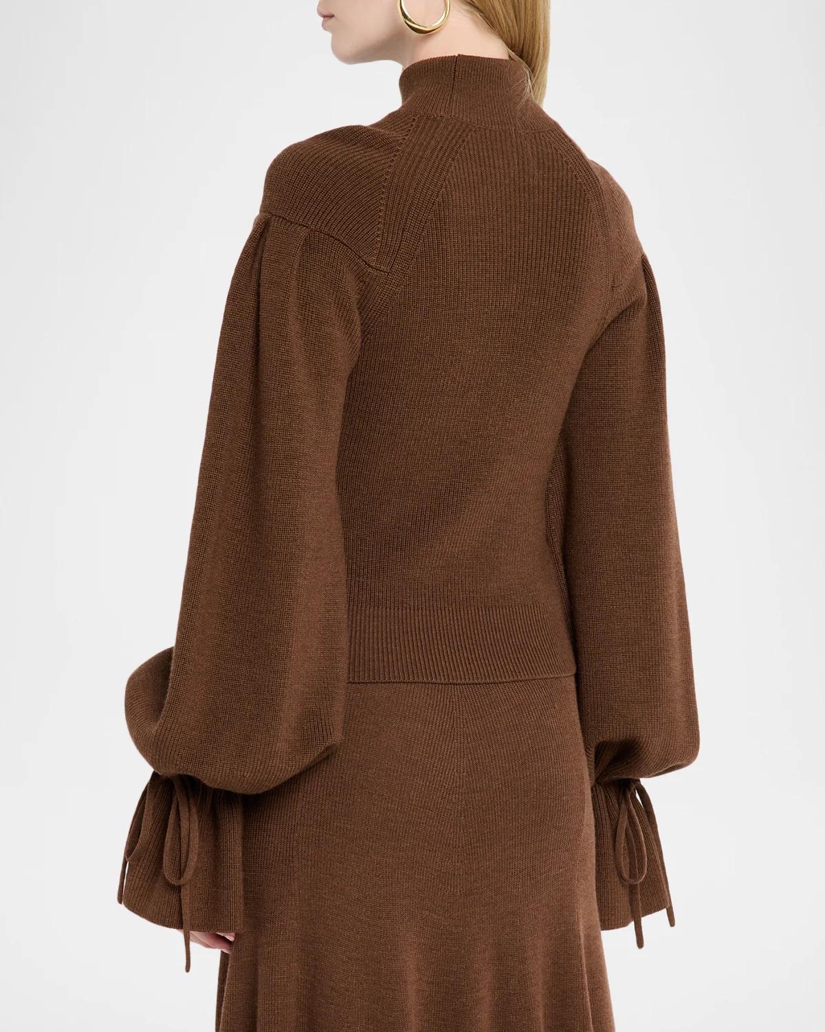 Camille Tie-Cuff Ribbed Sweater - thumbnail 3