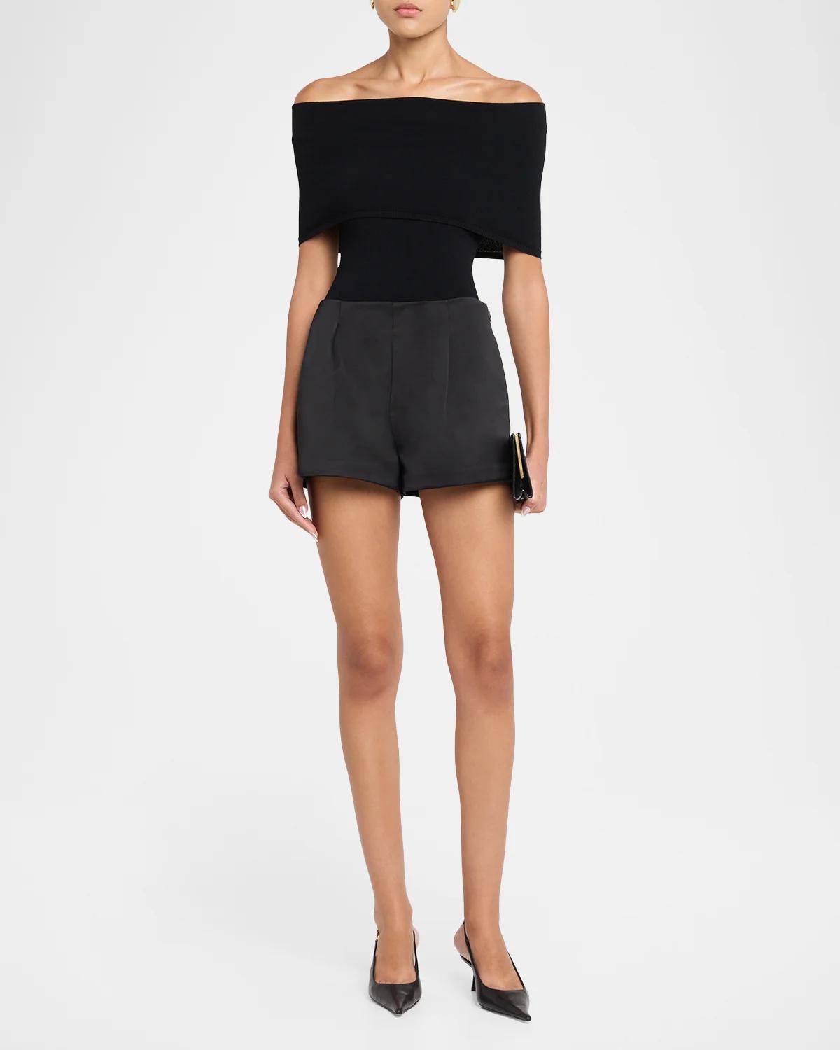 Isa High-Rise Satin Shorts - thumbnail 2