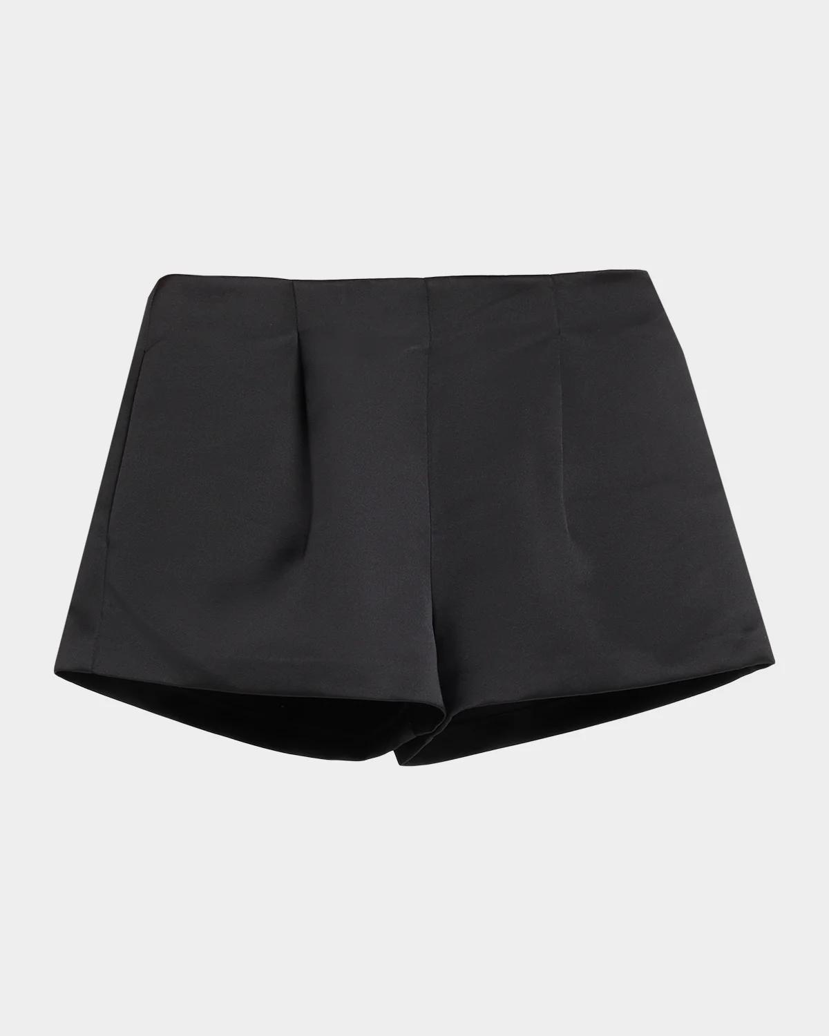 Isa High-Rise Satin Shorts