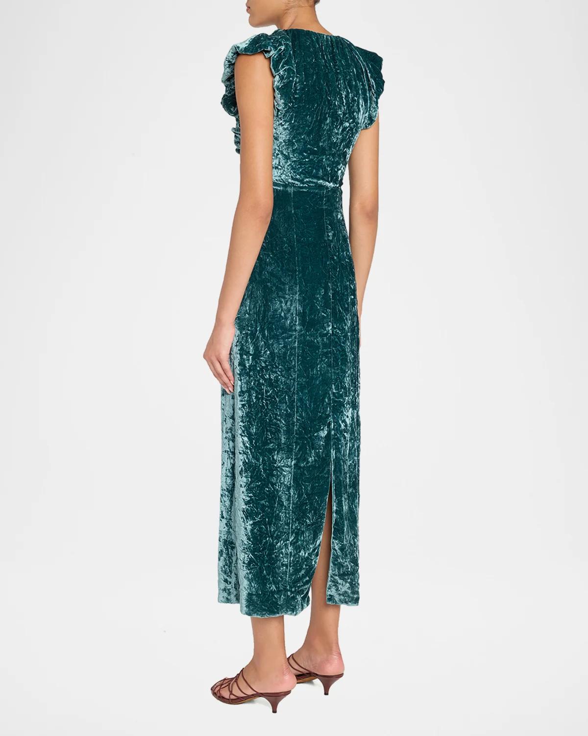 Astra Velvet V-Neck Dress - thumbnail 3