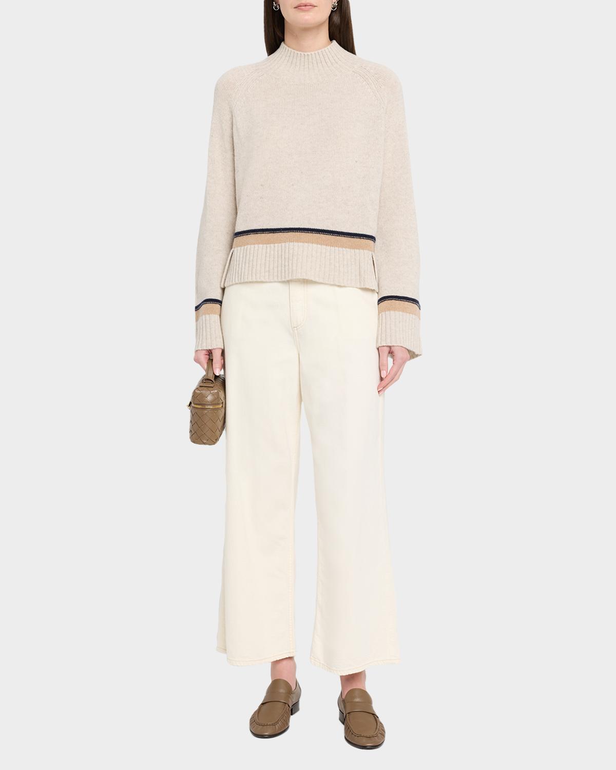 Cashmere Striped Mock-Neck Sweater - thumbnail 2