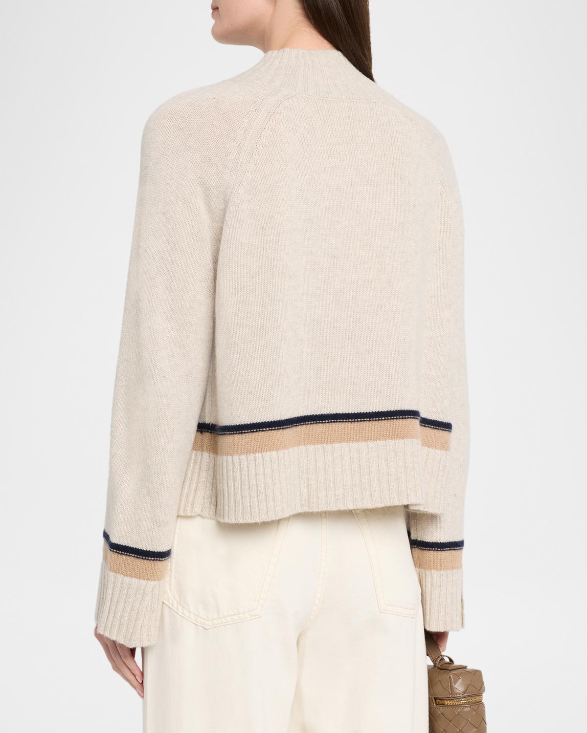 Cashmere Striped Mock-Neck Sweater - thumbnail 3