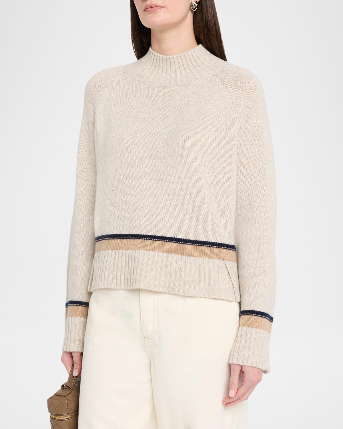 Cashmere Striped Mock-Neck Sweater - thumbnail 4