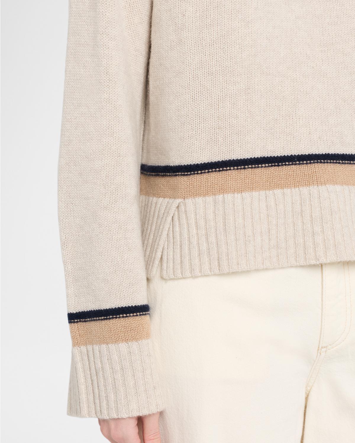 Cashmere Striped Mock-Neck Sweater - thumbnail 5