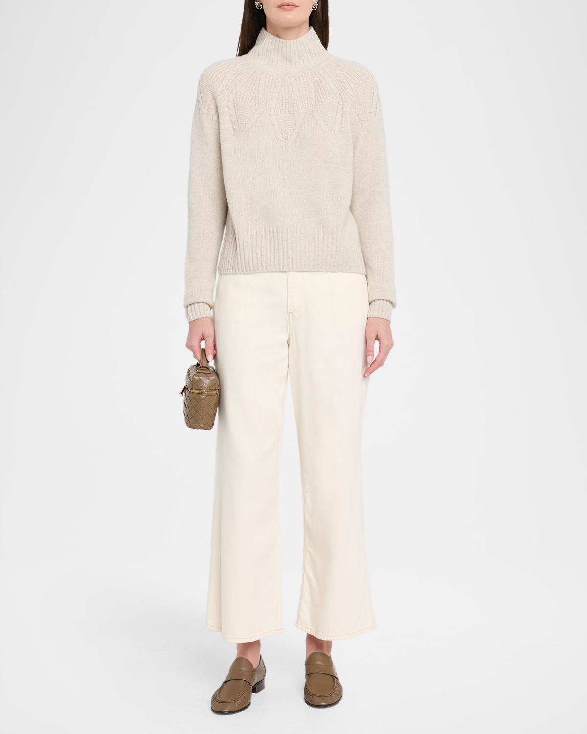 Cashmere Mock-Neck Cable Knit Sweater - thumbnail 2