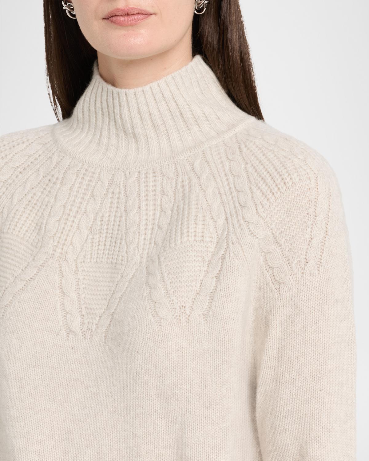 Cashmere Mock-Neck Cable Knit Sweater - thumbnail 5