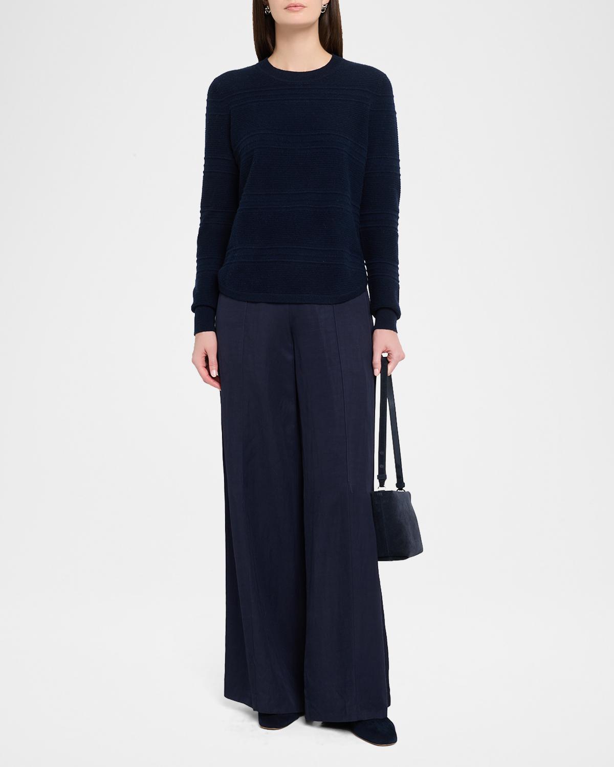 Cashmere Ottoman Knit Crewneck Sweater - thumbnail 2
