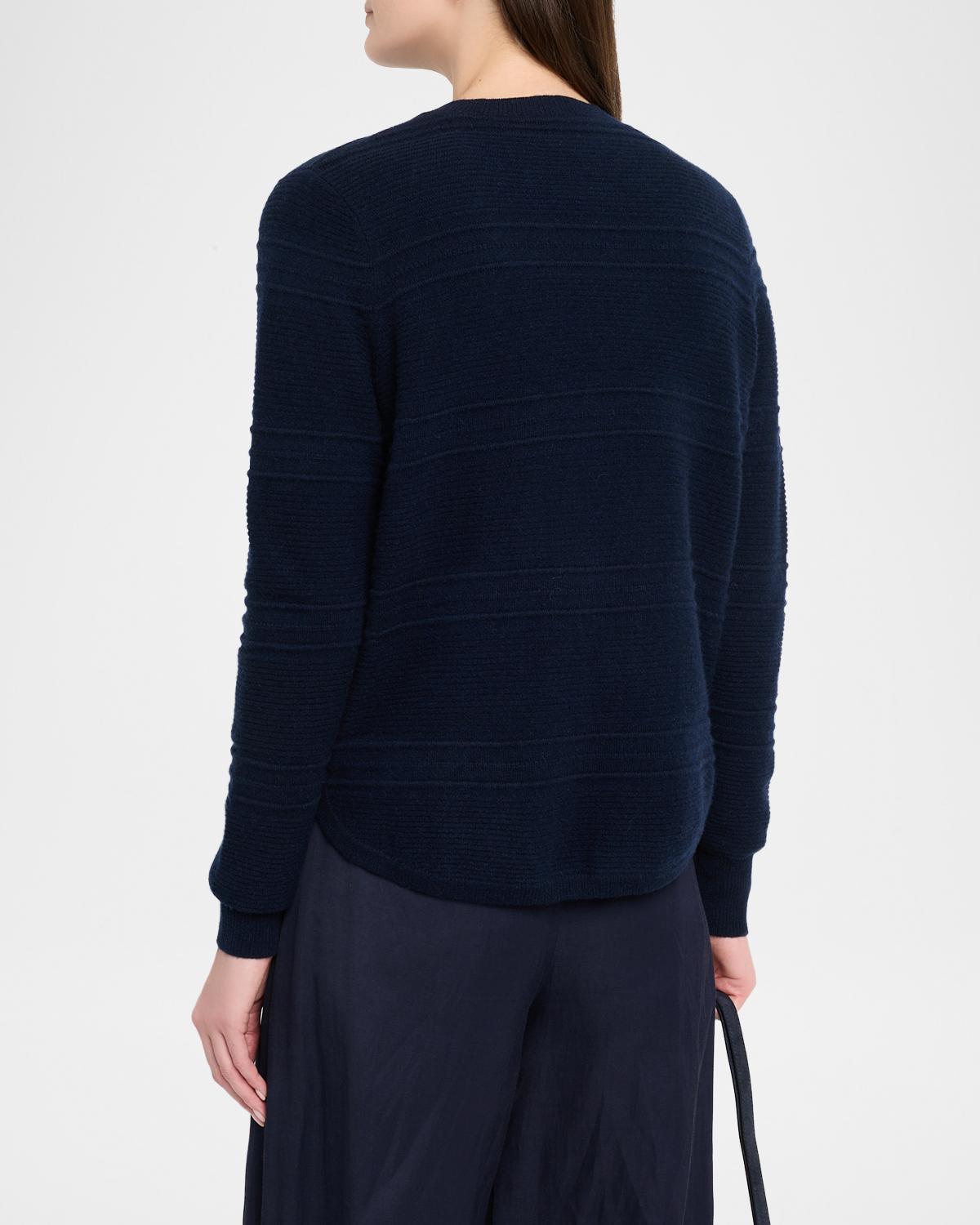 Cashmere Ottoman Knit Crewneck Sweater - thumbnail 3