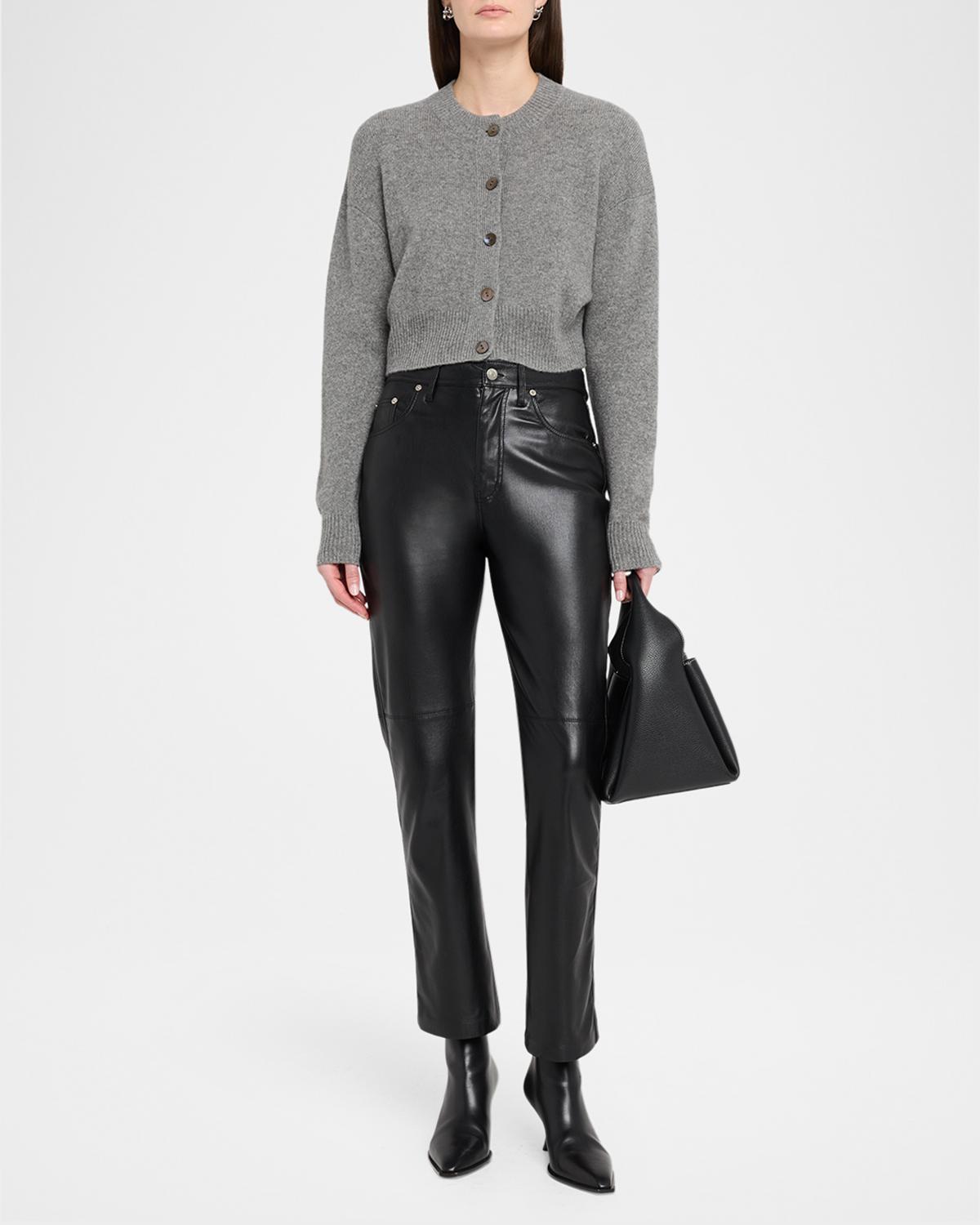 Cashmere Cropped Crewneck Cardigan - thumbnail 2