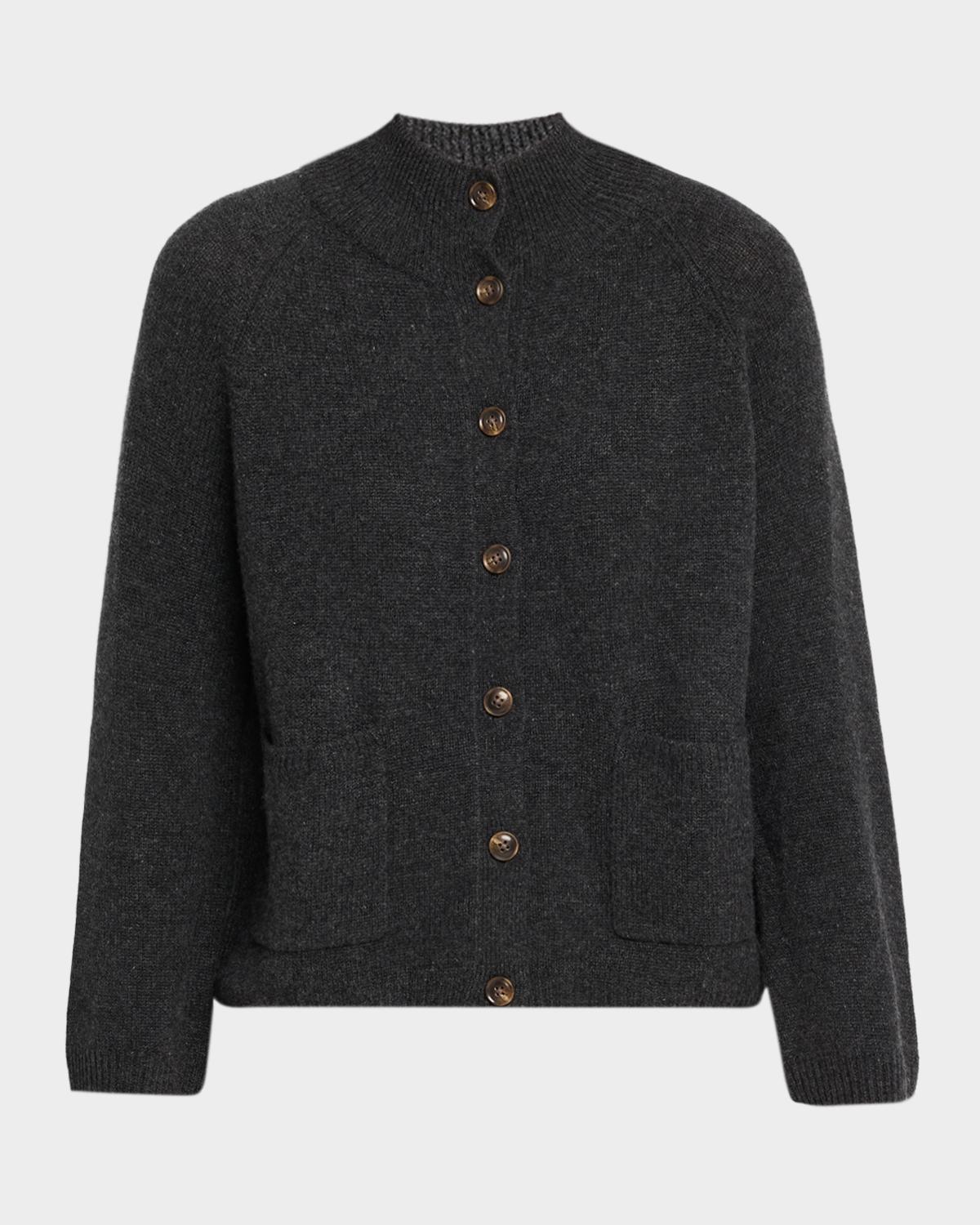 Cashmere Mock-Neck Cardigan
