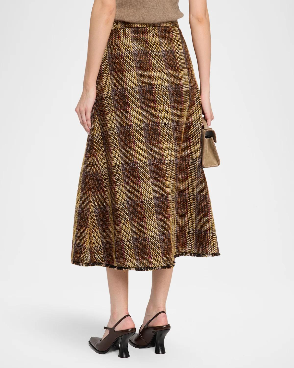 Stacy Plaid A-Line Midi Skirt - thumbnail 3