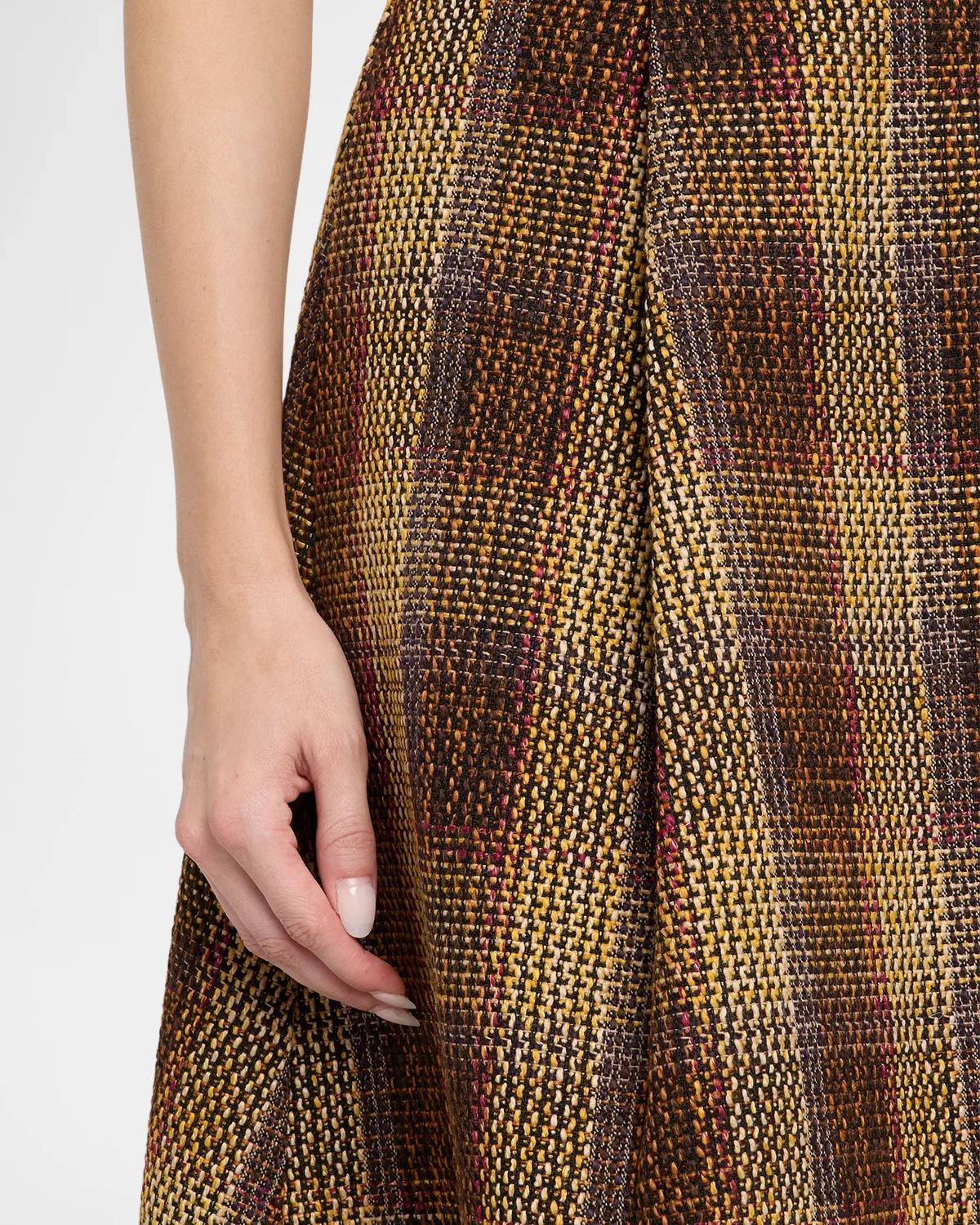 Stacy Plaid A-Line Midi Skirt - thumbnail 5