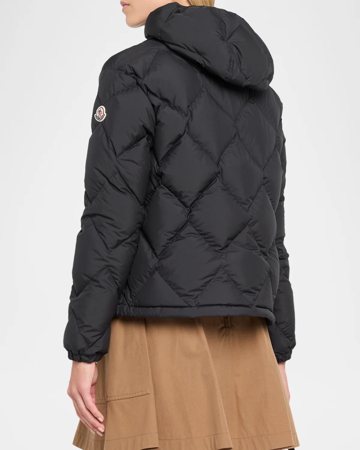 Arvouinne Hooded Triangle-Quilted Short Down Jacket - thumbnail 8
