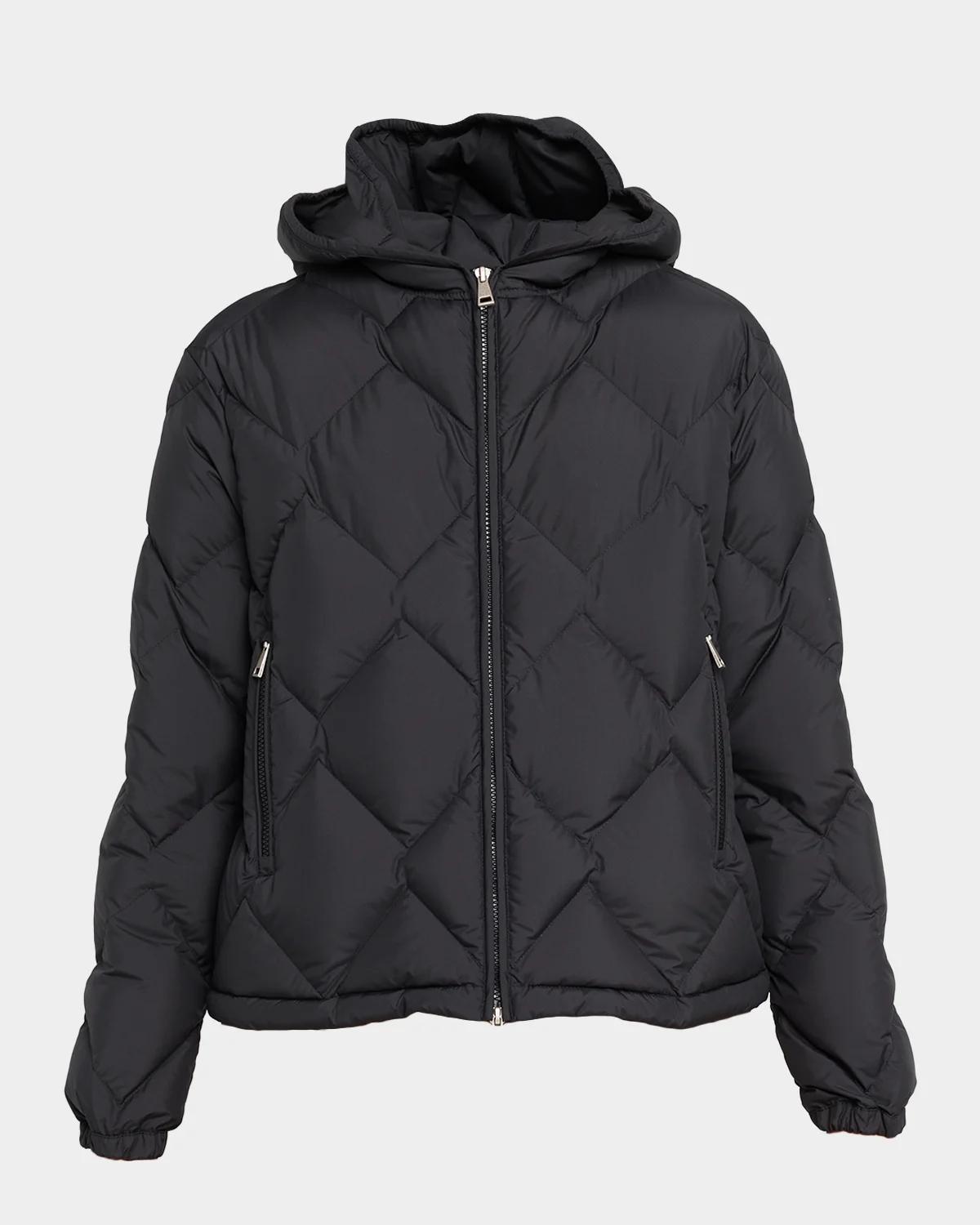 Arvouinne Hooded Triangle-Quilted Short Down Jacket - thumbnail 6