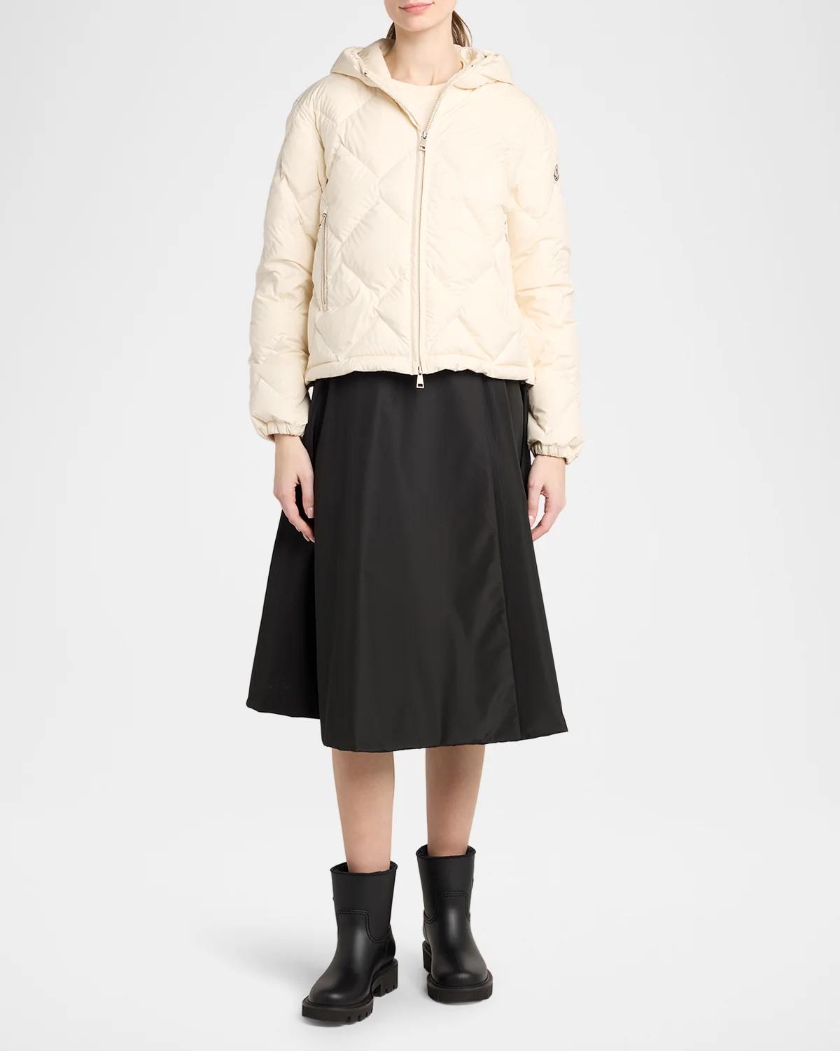 Arvouinne Hooded Triangle-Quilted Short Down Jacket - thumbnail 2