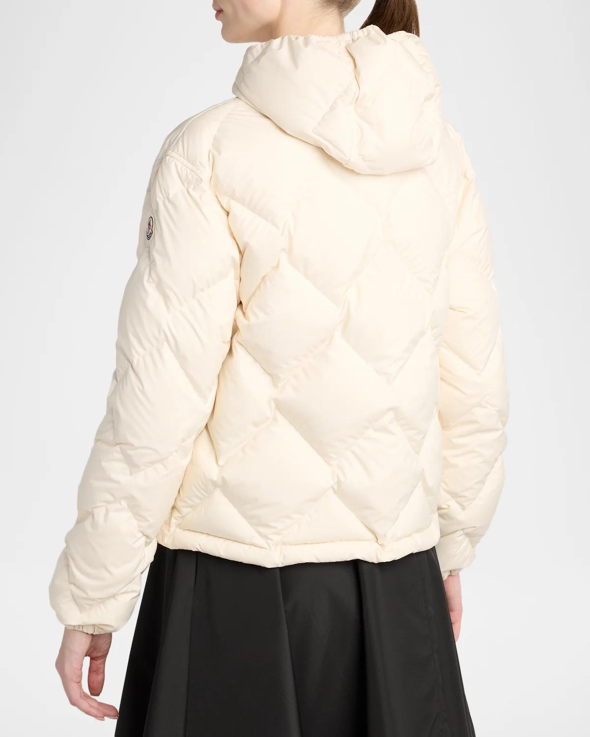 Arvouinne Hooded Triangle-Quilted Short Down Jacket - thumbnail 3