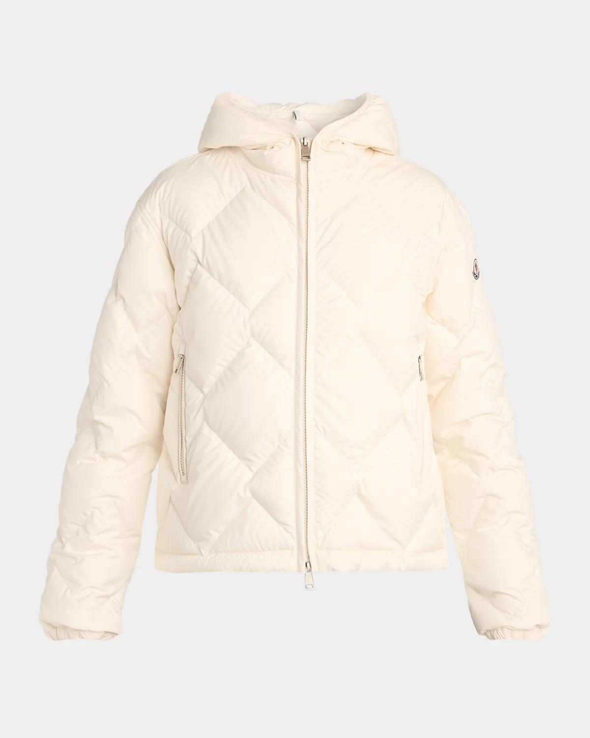 Arvouinne Hooded Triangle-Quilted Short Down Jacket