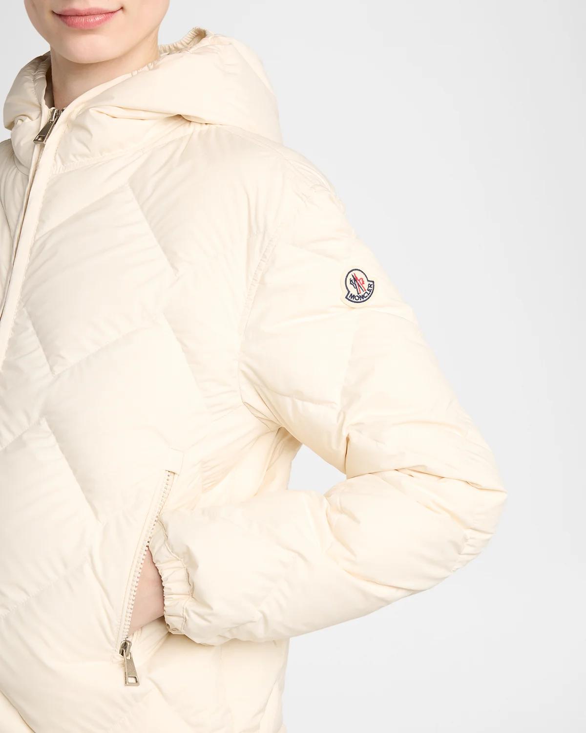 Arvouinne Hooded Triangle-Quilted Short Down Jacket - thumbnail 5