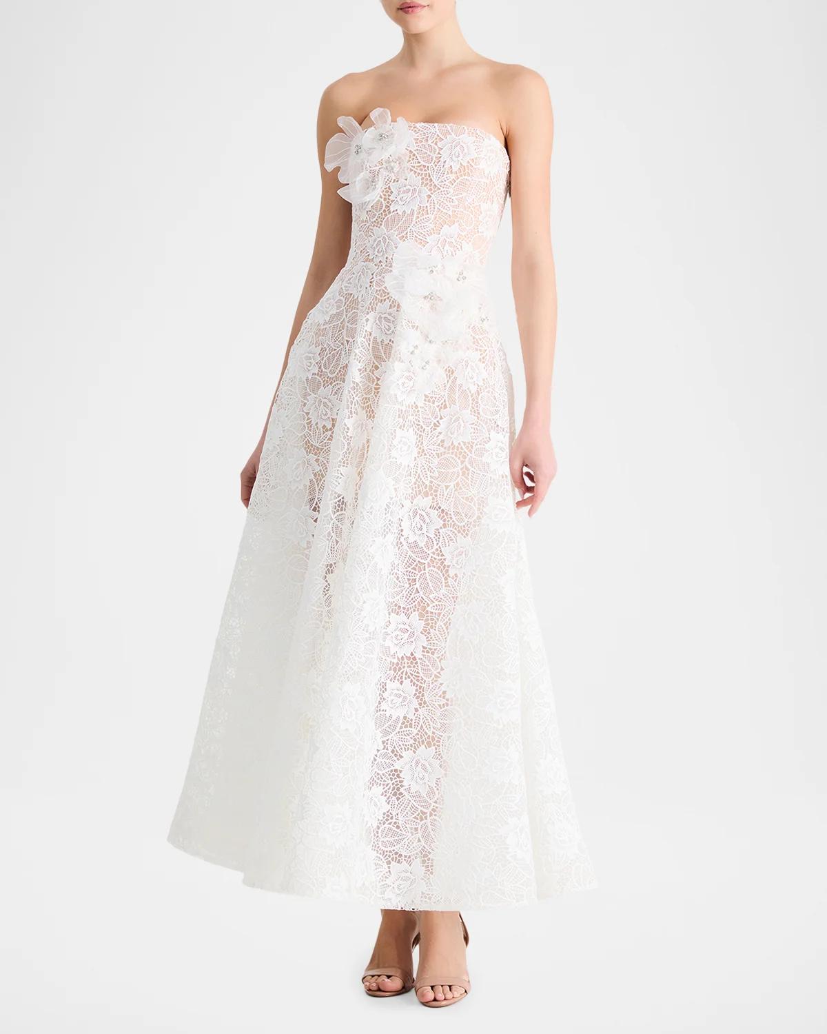 Sophie Strapless Floral Lace Gown - thumbnail 2