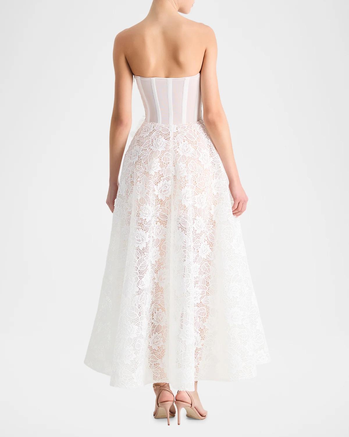 Sophie Strapless Floral Lace Gown - thumbnail 3
