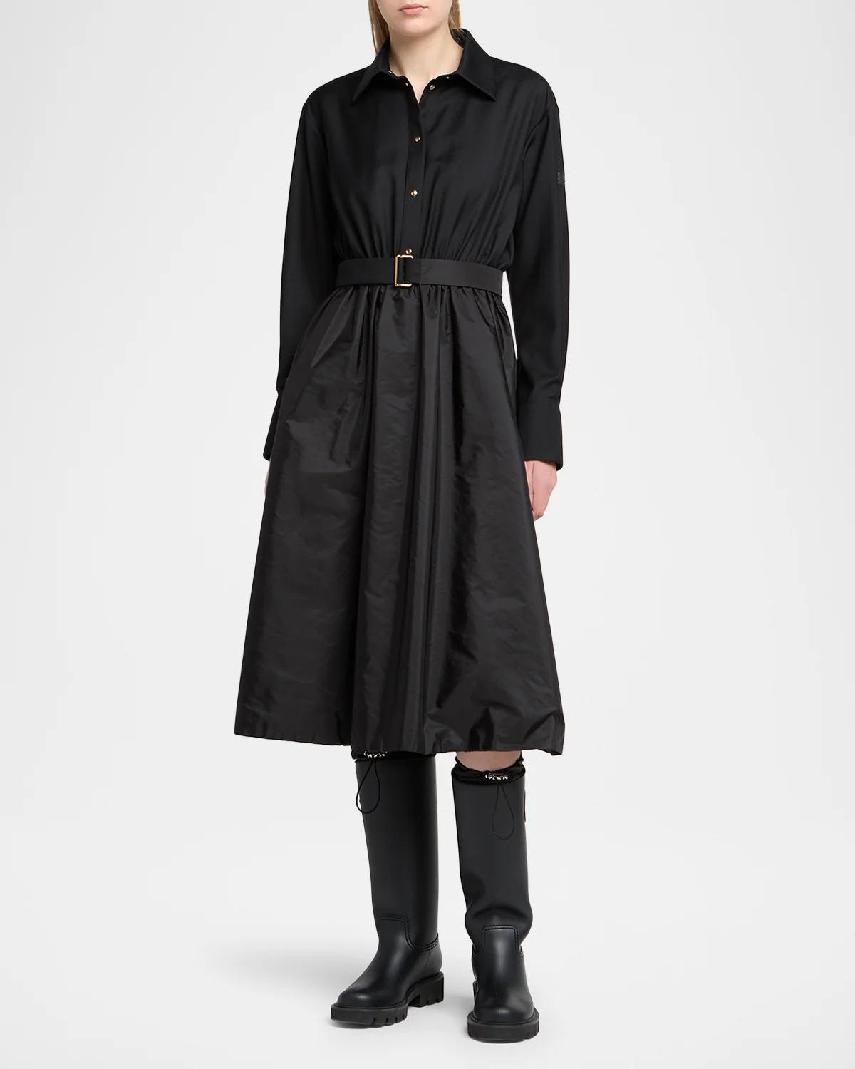 Belted A-Line Shirtdress - thumbnail 2