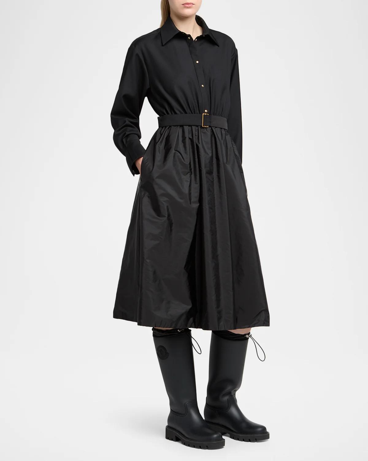 Belted A-Line Shirtdress - thumbnail 4