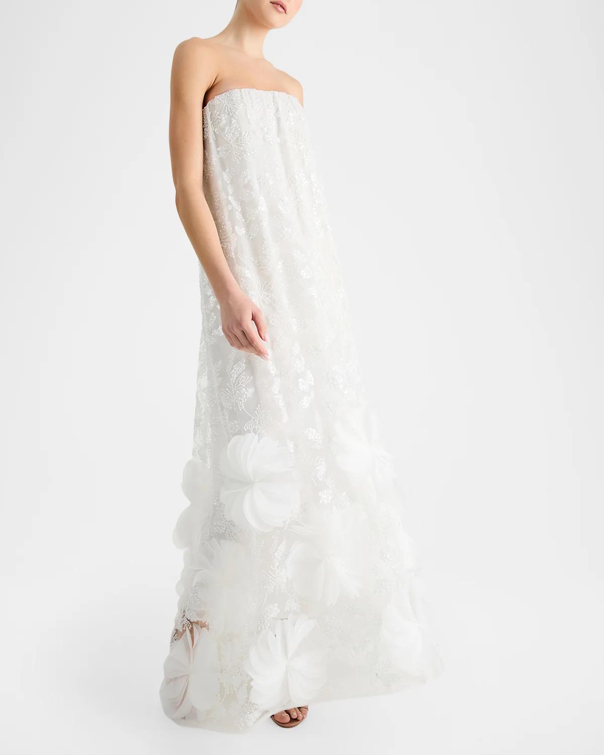 Margot Strapless Beaded Trapeze Gown - thumbnail 2