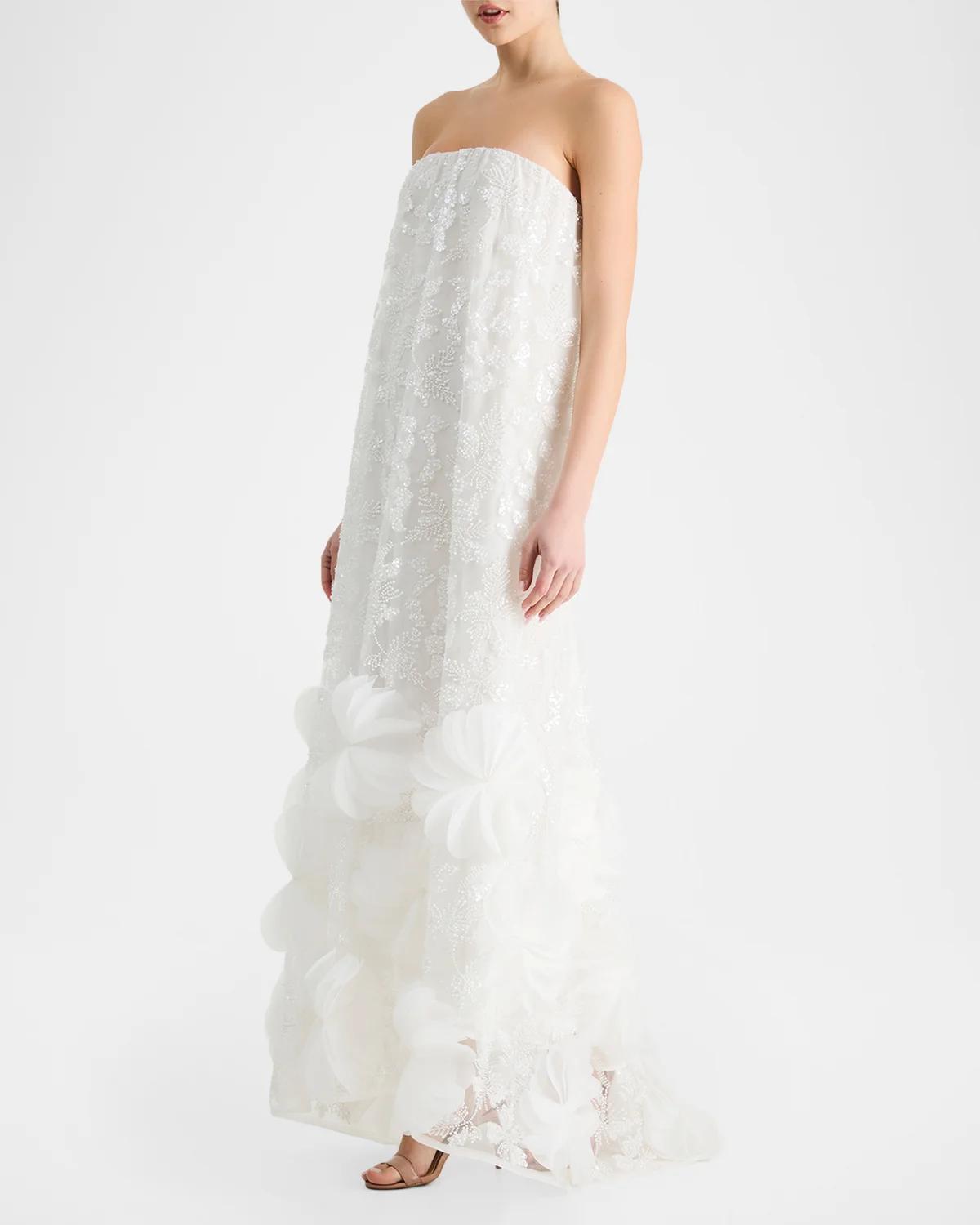 Margot Strapless Beaded Trapeze Gown - thumbnail 4