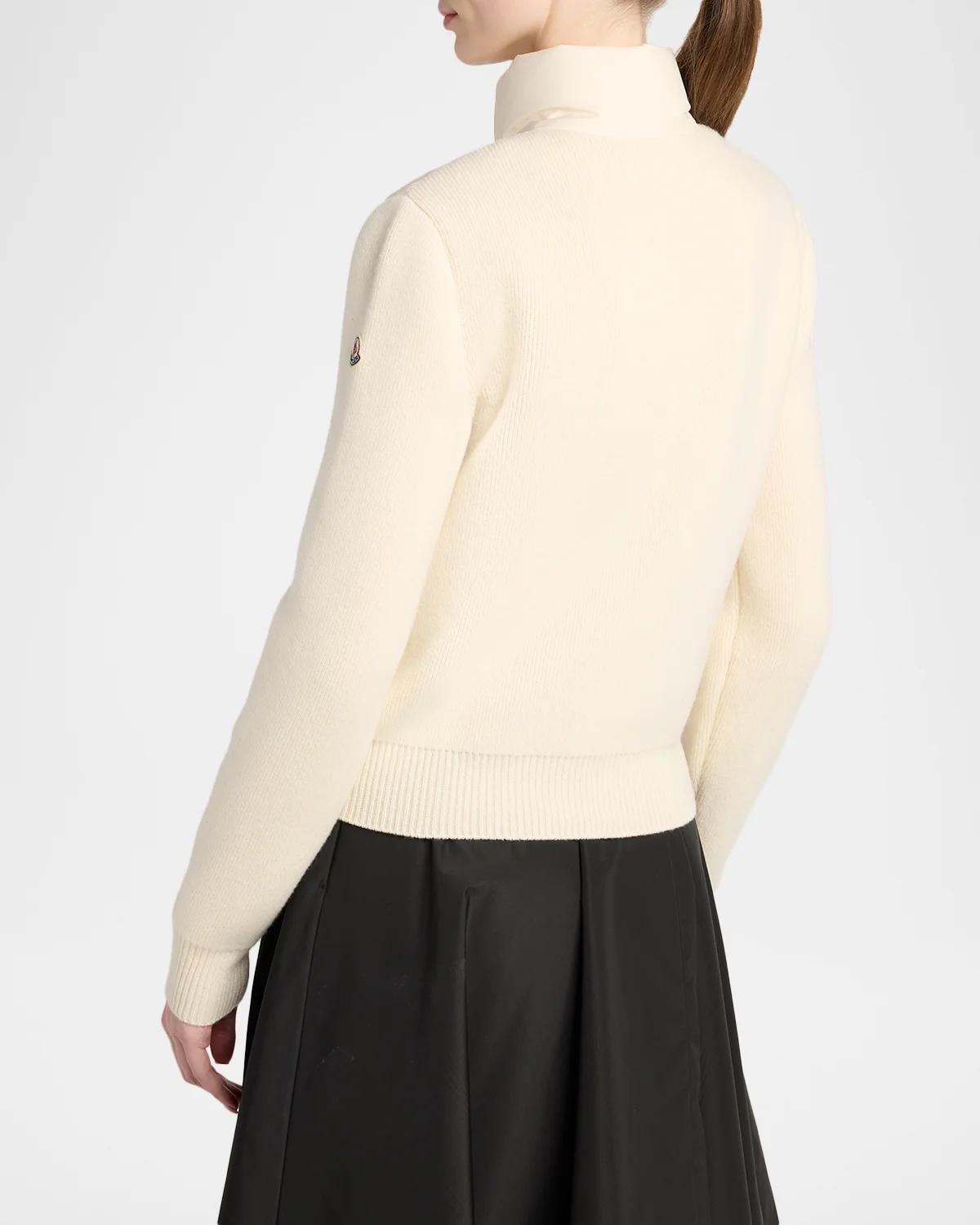 Wool and Cashmere Padded Zip-Up Cardigan - thumbnail 3