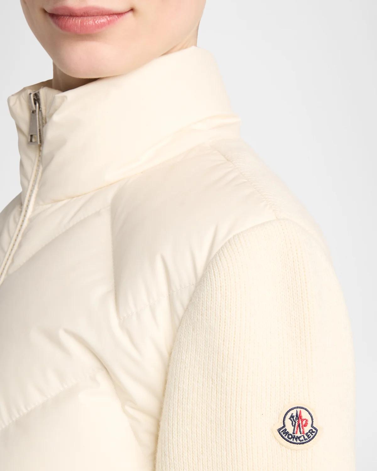 Wool and Cashmere Padded Zip-Up Cardigan - thumbnail 5