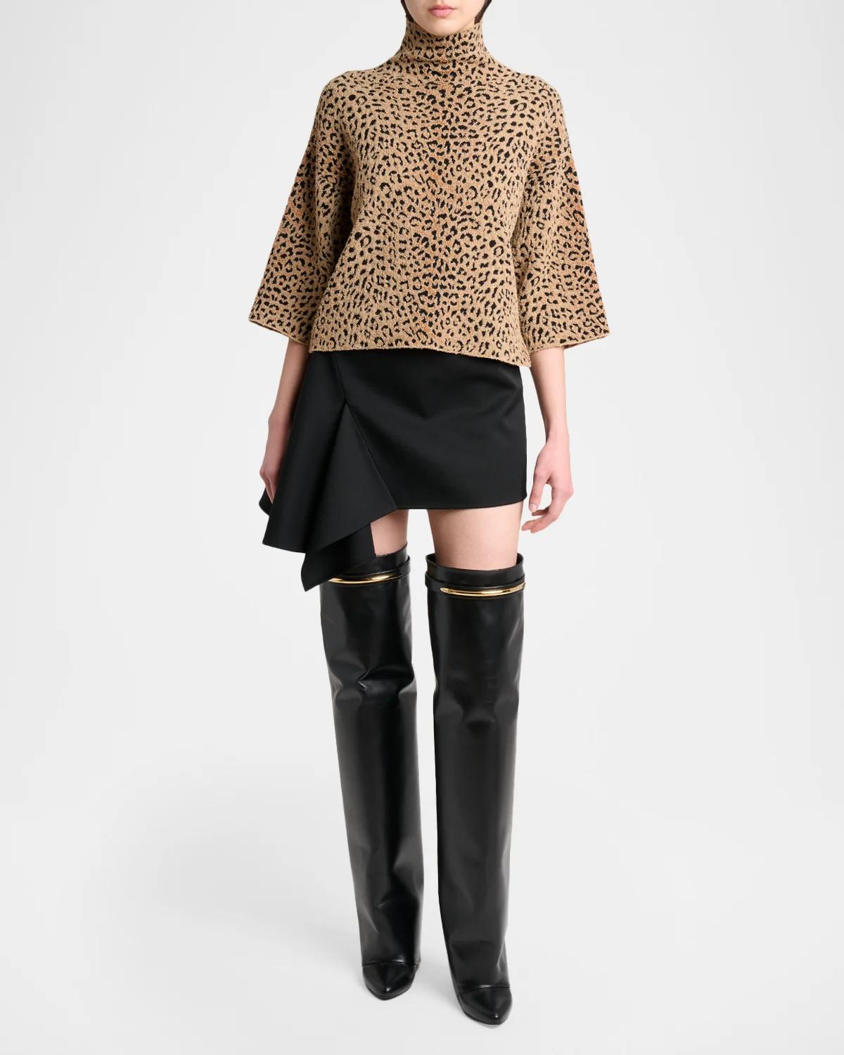Asymmetric Slashed Mini Skirt - thumbnail 2