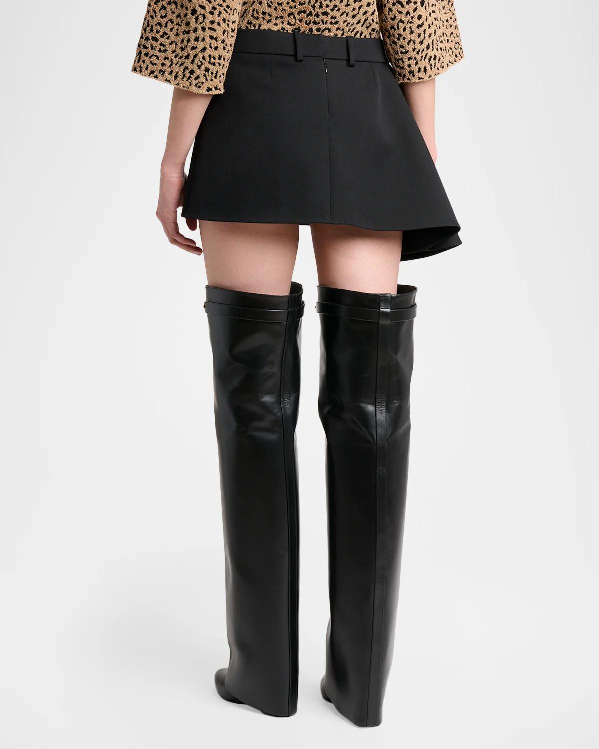 Asymmetric Slashed Mini Skirt - thumbnail 3