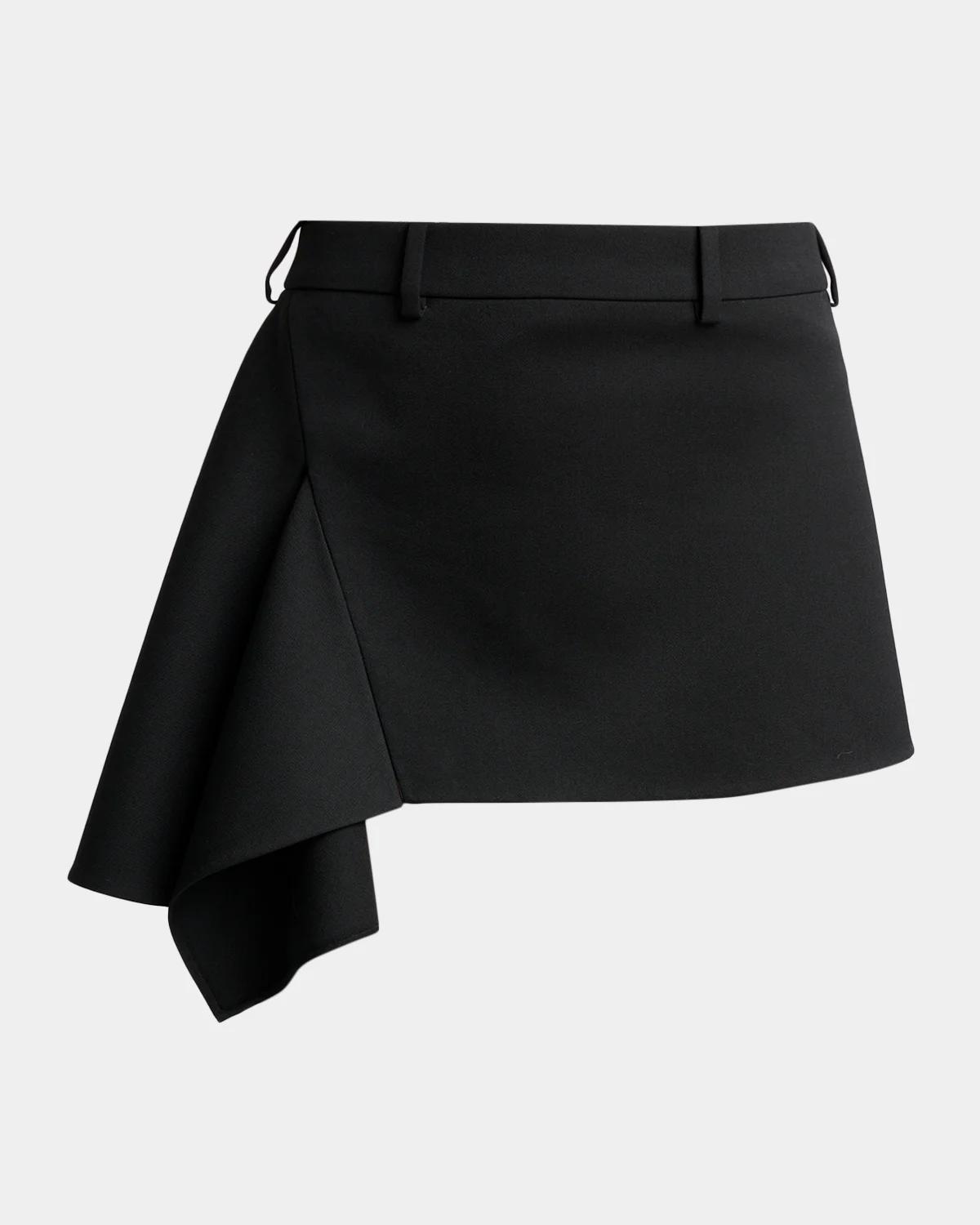 Asymmetric Slashed Mini Skirt
