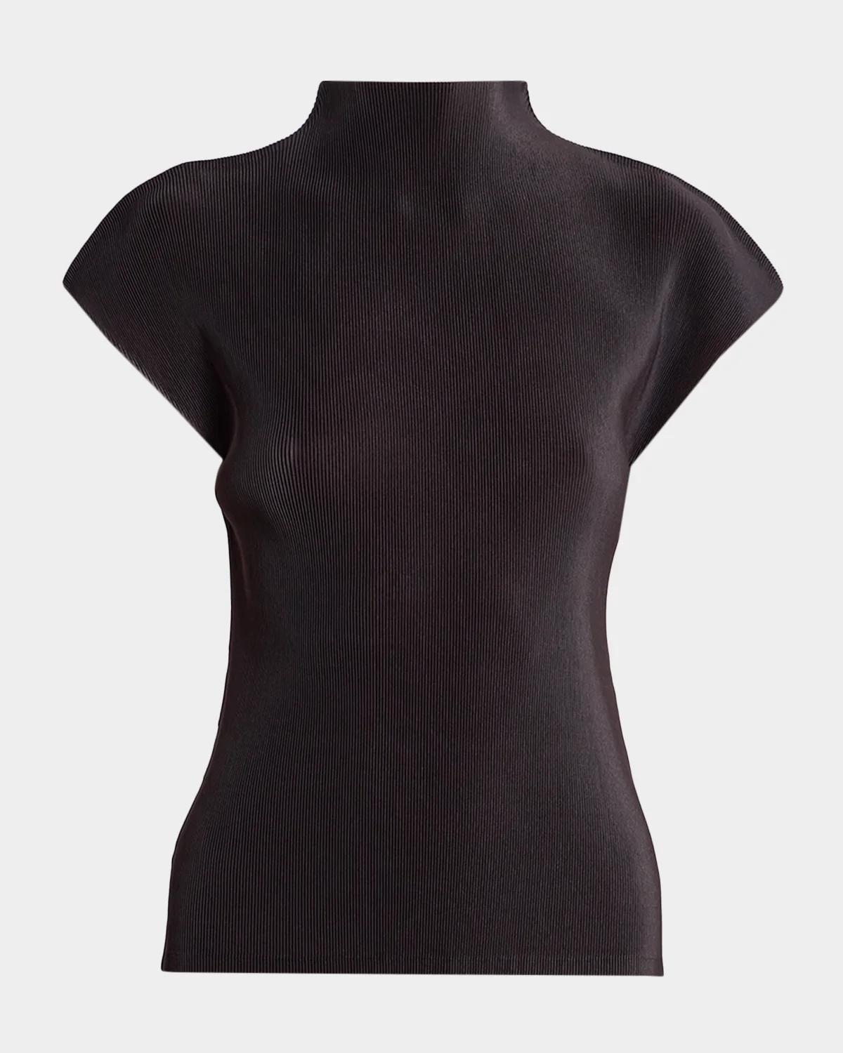 Mist August Pleats Cap-Sleeve Top