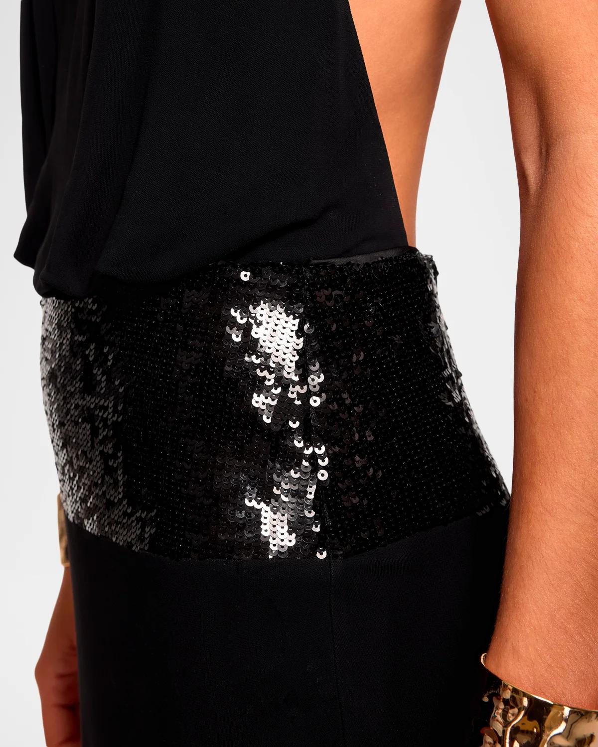 Theresa Sequined Halter Gown - thumbnail 4