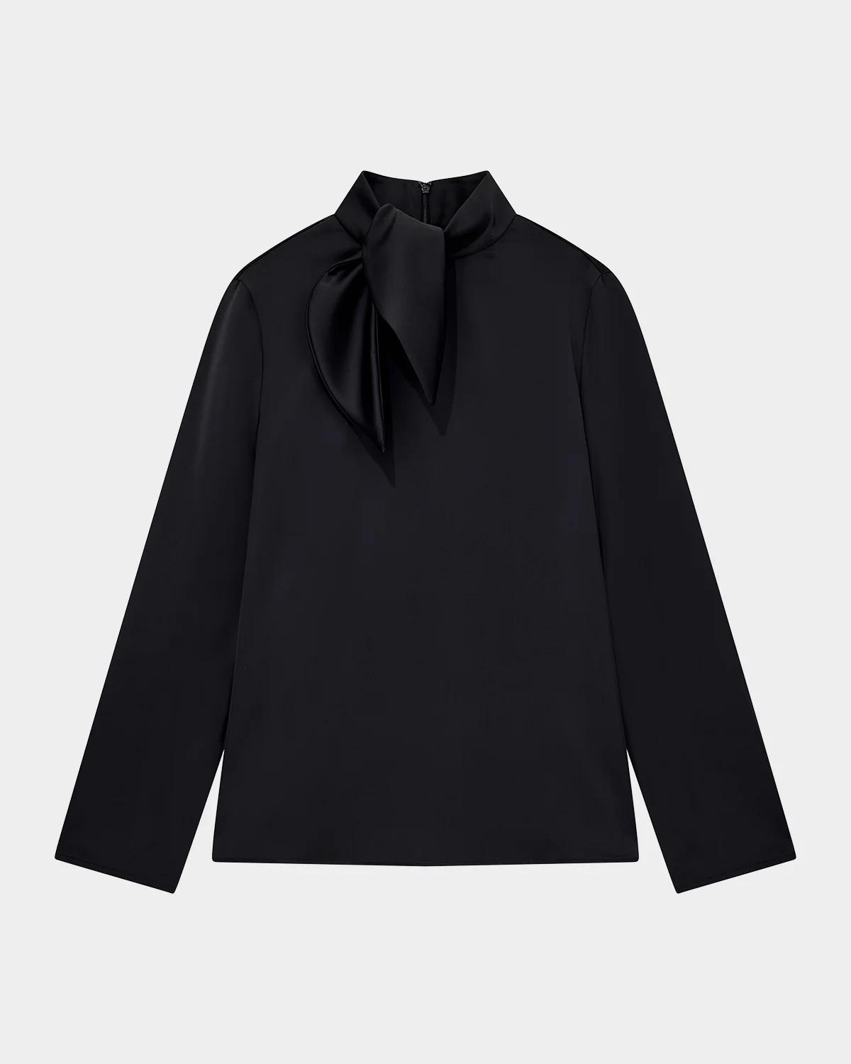 Satin Tieneck Blouse