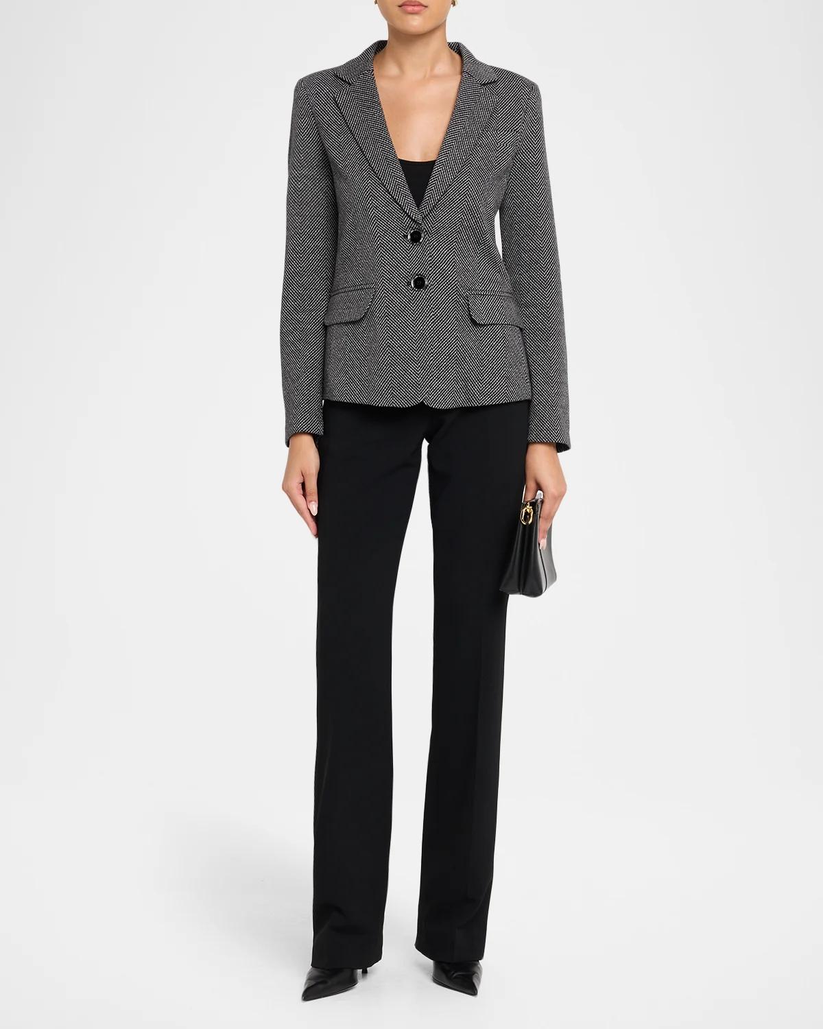 Chevron Single-Breasted Blazer - thumbnail 2