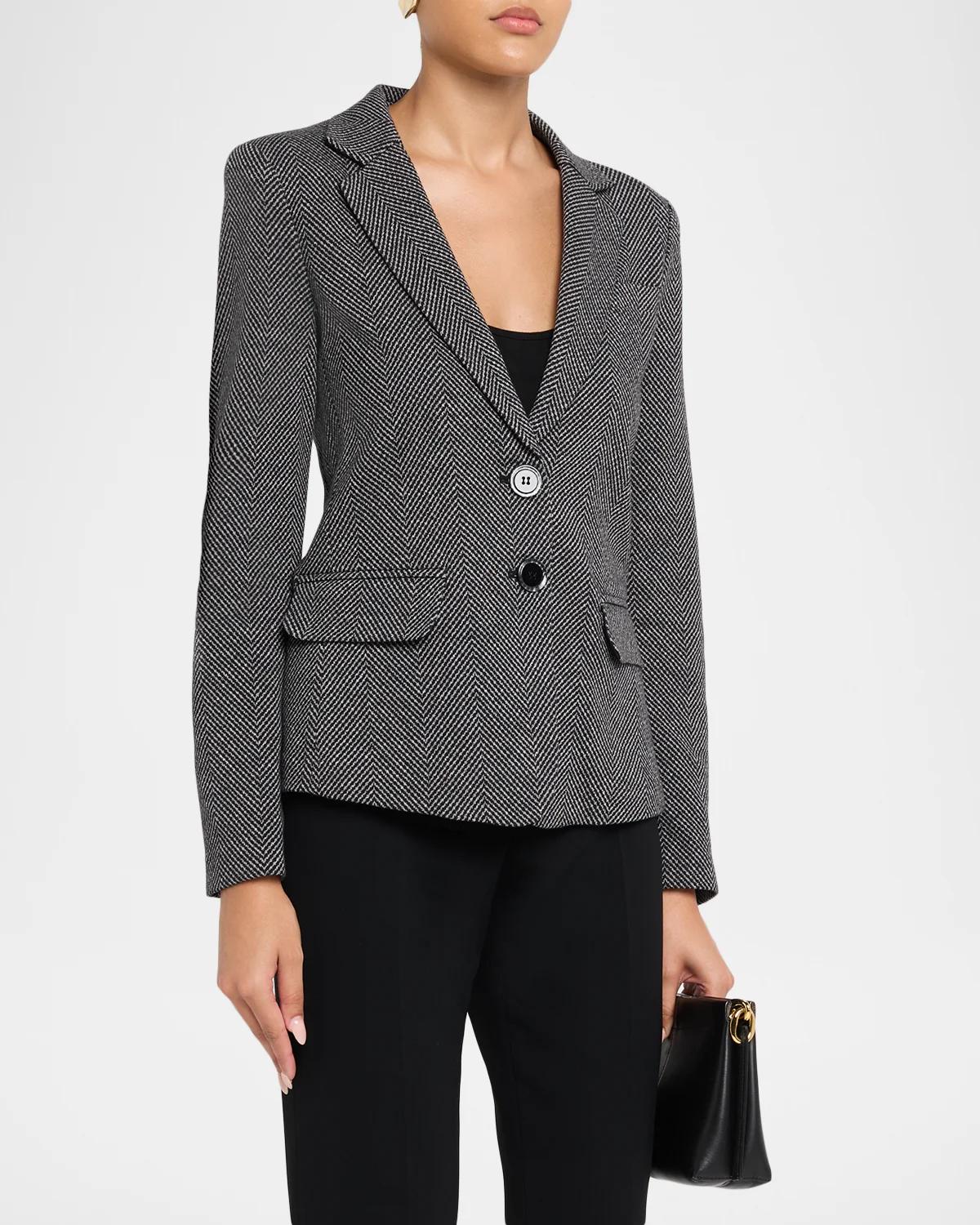 Chevron Single-Breasted Blazer - thumbnail 4