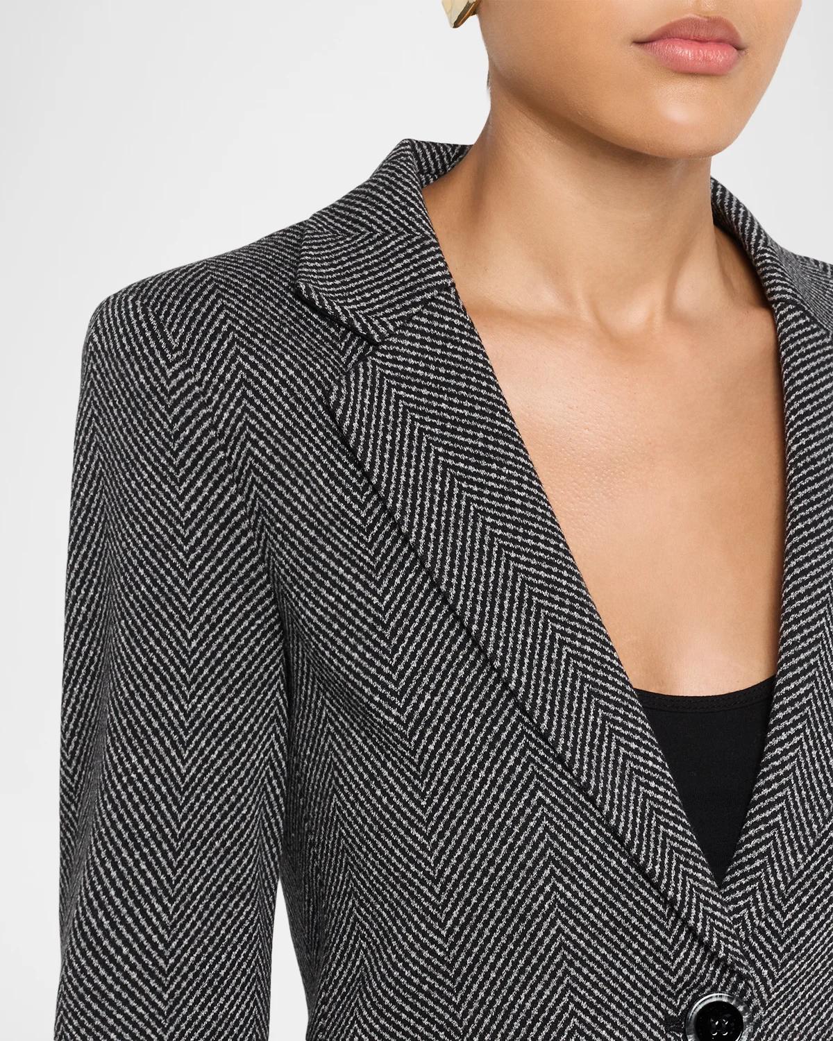 Chevron Single-Breasted Blazer - thumbnail 5