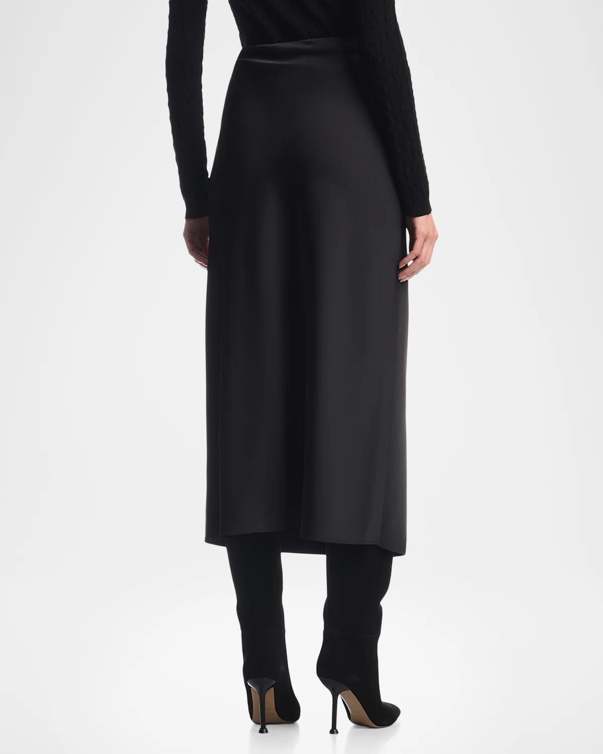 Satin A-Line Midi Skirt - thumbnail 3