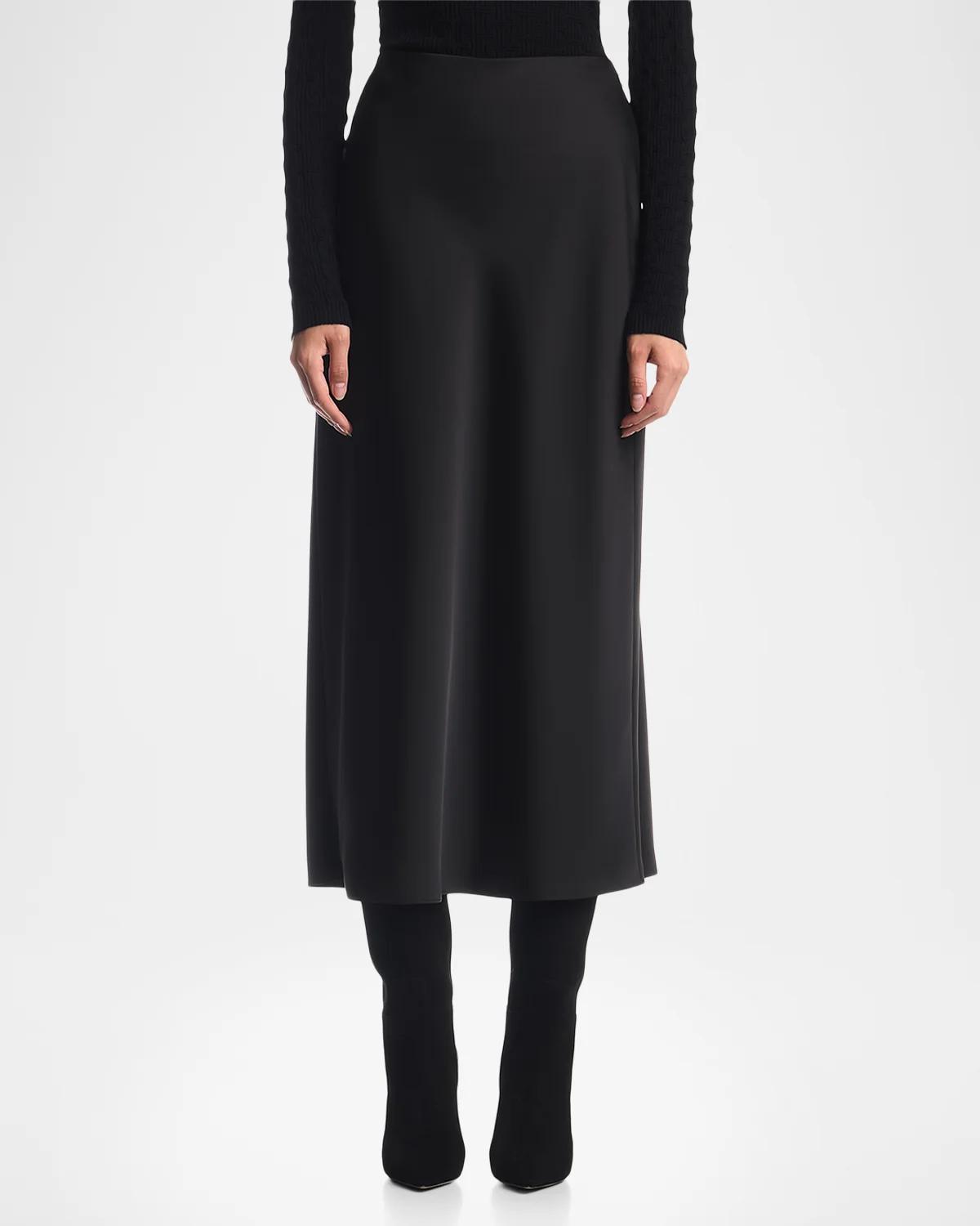 Satin A-Line Midi Skirt - thumbnail 4