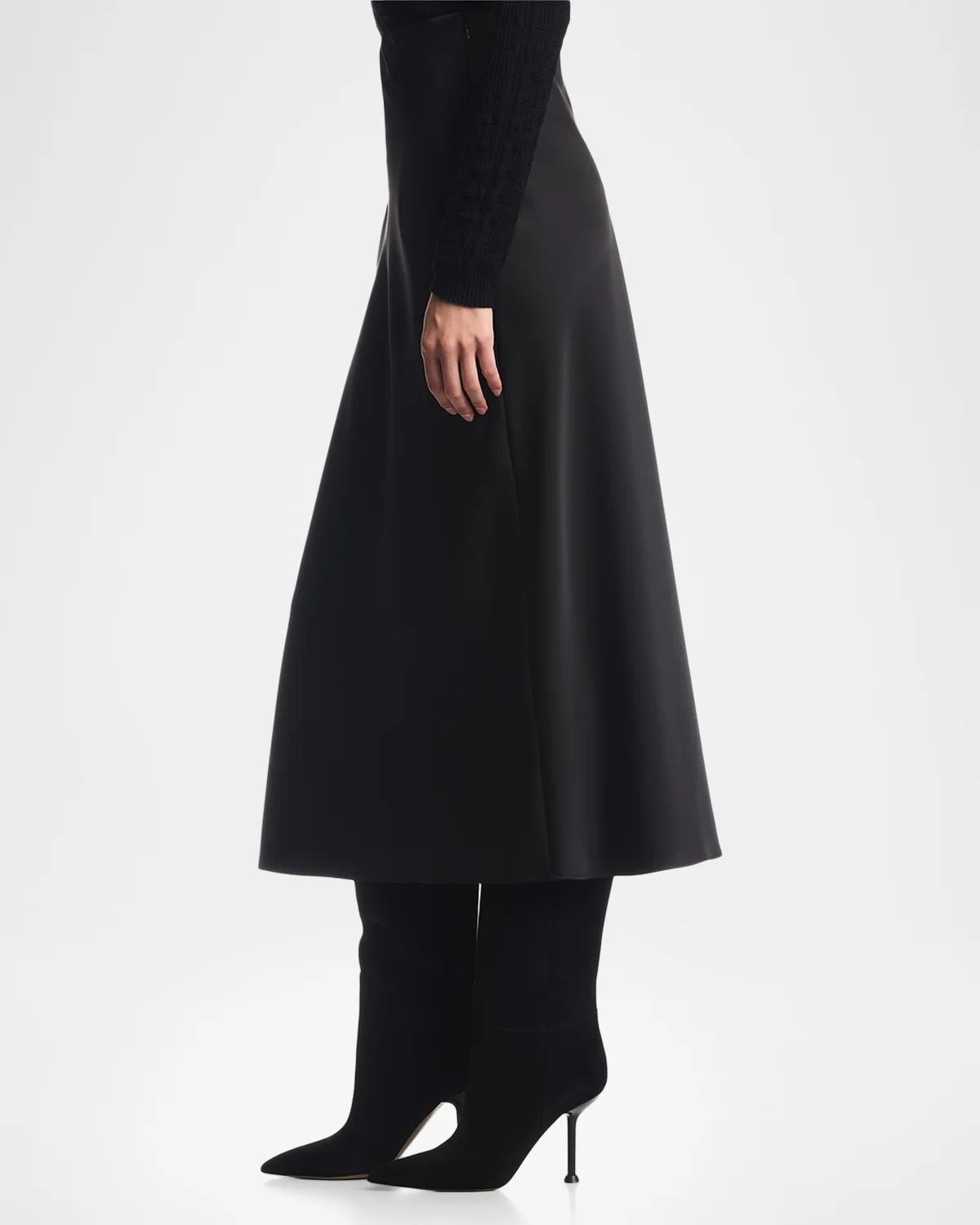 Satin A-Line Midi Skirt - thumbnail 5